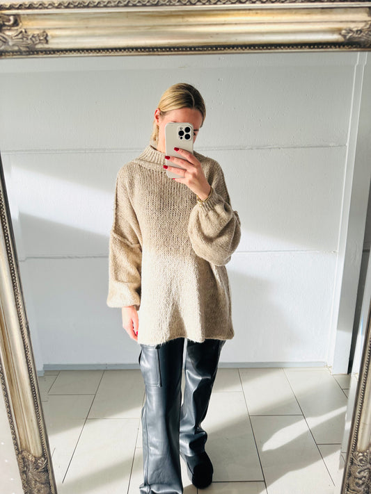 Oversize Pullover beige